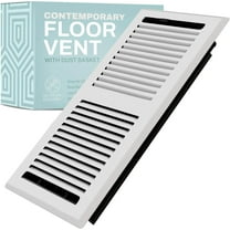 2X14 Floor Vent Covers Floor Register with Mesh Cover Trap, Heat and Air, Walkable Metal Floor Vent for HVAC Duct, Contemporary, White