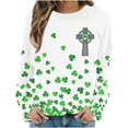 thumbnail image 6 of Pounoo St Patricks Day Long Sleeve Shirt for Women Shamrock Art Print Tops Fashion Comfortable Casual Saint Patricks Sweatshirt Gift, 6 of 7