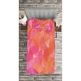 thumbnail image 3 of Ambesonne Orange and Pink Quilted Bedspread Set 2 Pcs, Polygonal Art, Twin Size, Multicolor, 3 of 3