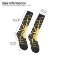 thumbnail image 2 of Daiia Sports Socks Gold Spider On The Web Printed Novelty Crew Socks for Men Women Knee High Socks Cotton Socks Soft & Breathable Support Unisex Socks, 2 of 9
