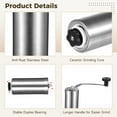 thumbnail image 4 of Manual Coffee Grinder Stainless Steel, Ceramic Burr, Adjustable & Portable Hand Coffee Grinder with Brush, Consistent Grind for Coffee Beans, Spice, Herbs, 4 of 6