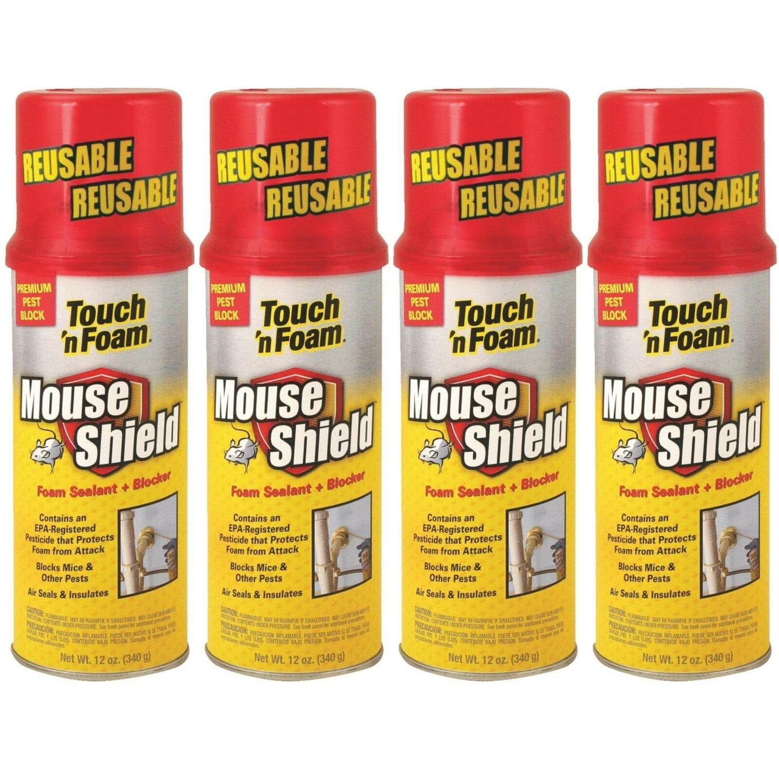 TouchnFoam 4001012506 Sealant Mouse Blocker, 12 oz 4 Pack Walmart