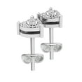 thumbnail image 4 of Dazzlingrock Collection Round White Diamond Heart Shape Pushback Stud Earrings for Women (0.15 ctw, Color I-J, Clarity I2-I3) in 10K White Gold, 4 of 6