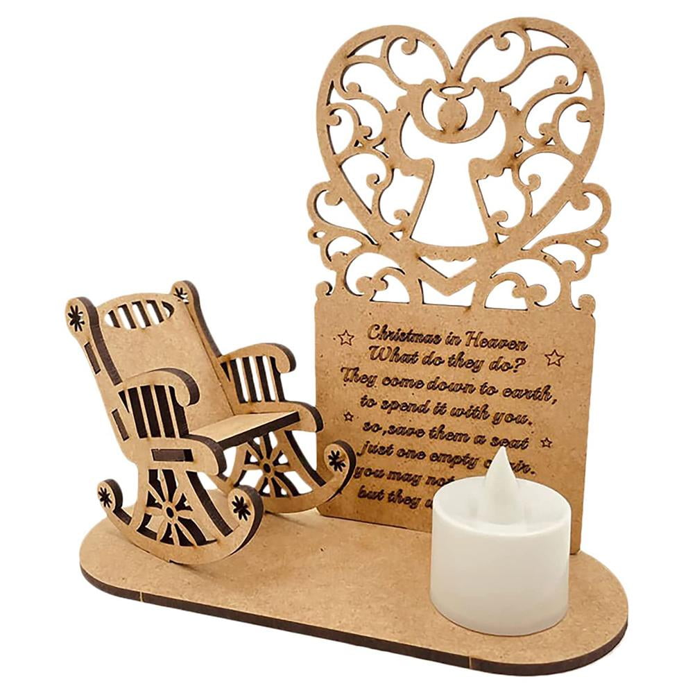 TureClos Christmas Wood Memorial Ornament Christmas Tree Angel Chair