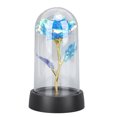 thumbnail image 2 of Lámpara de noche con forma de flor azul, romántica, para mesita de noche, de cristal, para dormitorio y escritorio., 2 of 14