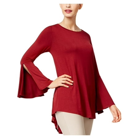 Rayon Woven Shirt - Olivia & Grace Womens Woven Lace Back Tunic Top