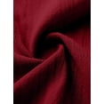thumbnail image 5 of Women Casual Crop Short Sleeve Button Down Blouses Shirt Collar Loose Fit Shirt Wine Red XXL, 5 of 6