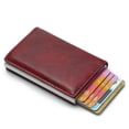 thumbnail image 4 of RFID-Safe leather jacket card holder slides forward 8 cards mo sed Dark brown, 4 of 5