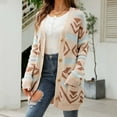 thumbnail image 7 of Homenesgenics Winter Jackets Women $10 Women's Solid Color Cardigan Wool Sweater Pocket Recreational Long Sleeve Tops Beige L, 7 of 7