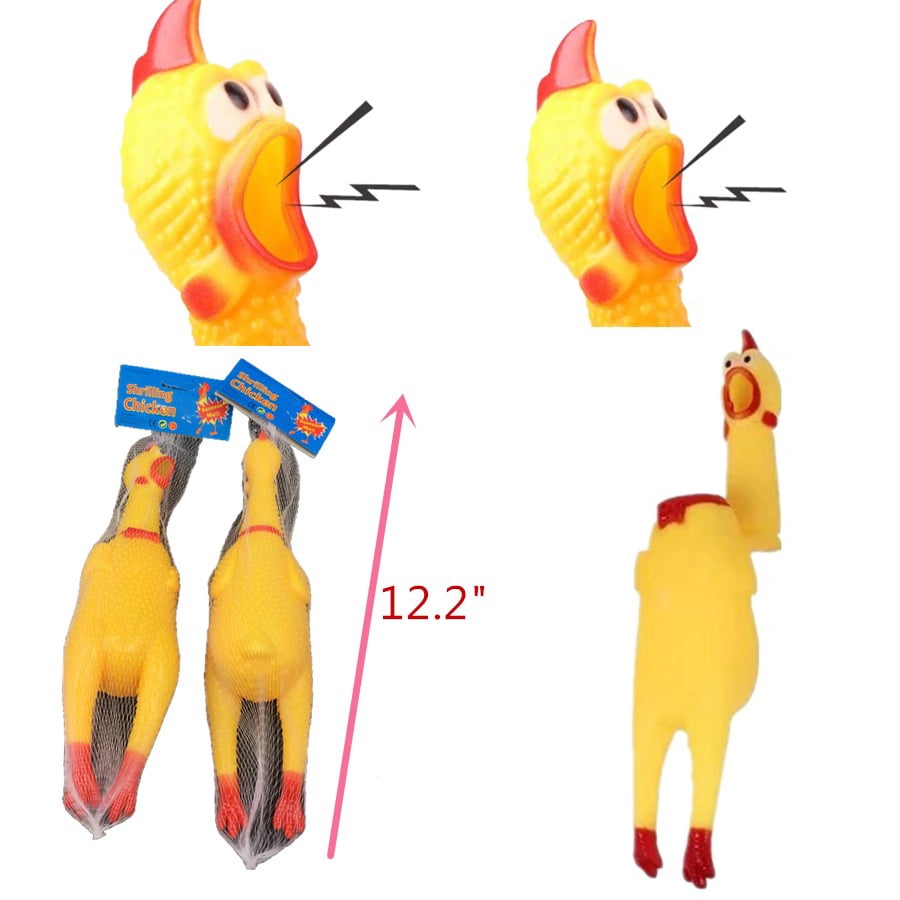 1 Shrilling Naked Chicken Rubber Pet Dog Toy Chew Sound Squeeze