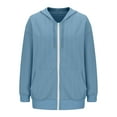 thumbnail image 4 of MeetoTime Sweat à Capuche Zippé pour Femmes Automne Manches Longues Surdimensionné avec Poches, 4 of 6