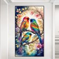 thumbnail image 3 of Pintura de diamante 5D DIY taladro redondo completo Kit de pájaro romántico decoración del hogar 40x70cm, 3 of 9