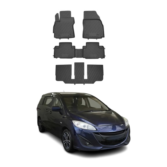 OMAC Floor Mats Liner for Mazda 5 2012-2015 Black TPE All-Weather 5 Pcs