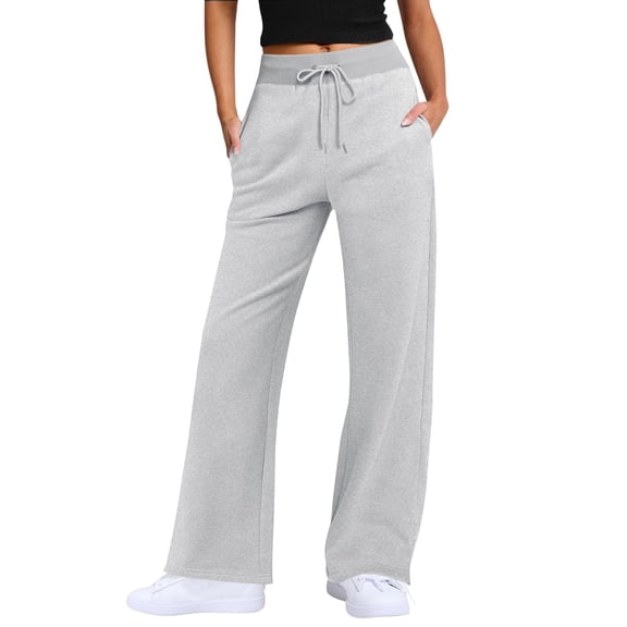 Women's Pants, High Waist Baggy Wide Leg Yoga Sweatpants, Lightweight Comfy Casual Daily Bottoms With Pockets