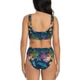 thumbnail image 3 of Kdxio Undersea Animals Print Women's 2 Piece High Waisted Wrap Spaghetti Strap Summer Swimsuit Bikini Set-, 3 of 7