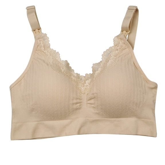 Odeerbi Nursing Bras for Women Front Closure Breastfeeding Bras No Underwire Traceless Comfortable Breathable Underwear Pink
