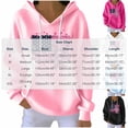 thumbnail image 3 of Zynoxe Womens Breast Cancer Awareness Hoodies Casual Soft Ribbed Knit Drop Shoulder Long Sleeve Lounge Hooded Sweatshirt with Pocket White3 2XL, 3 of 5