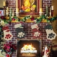 thumbnail image 4 of Christmas Stockings for Cat Dog Burlap Paw Stockings for Pet Buffalo Plaid Santa Stocking Fireplace Hanging Stockings Personalize Christmas Decoration, 4 of 6