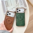 thumbnail image 3 of for iPhone Air Case Compatible with MagSafe,Vintage Classic Leather Luxury Business Vintage PU Cover,Plating Edge Anti-Scratch Shockproof Case for iPhone Air,Green, 3 of 9