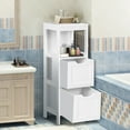 Gymax Bathroom Floor Cabinet Multifunctional Bathroom Storage Organizer ...