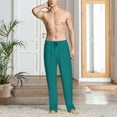 thumbnail image 2 of Fuzoiu Teal Print Men's Pajama Pants,Lounge Pants for Men,Lounge PJ Bottoms,Sleepwear Pants with Drawstring Pockets -Medium, 2 of 6