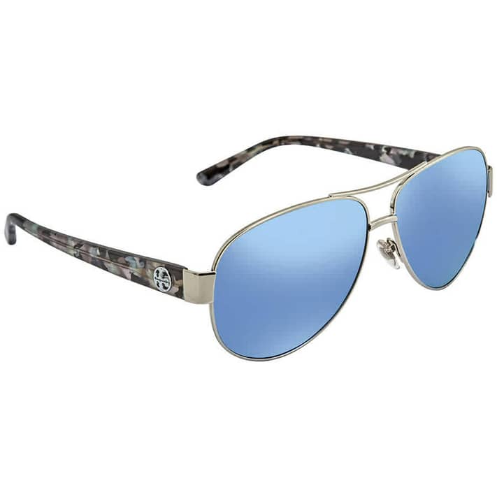 Tory Burch Blue Flash Aviator Ladies Sunglasses TY6057 324322 60 -  