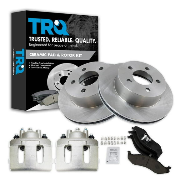 TRQ Front Brake Calipers Ceramic Pads Rotors Fits 99-01 Cherokee 97-06 Wrangler BKA25165 Fits select: 1997-2006 JEEP WRANGLER / TJ, 1999-2001 JEEP CHEROKEE