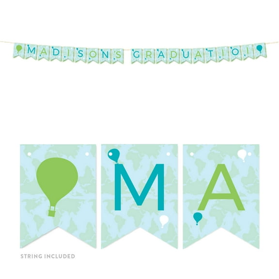 Hot Air Balloon Adventure World Map Party, Blue Green, Game Scratch Cards, 30-Pack