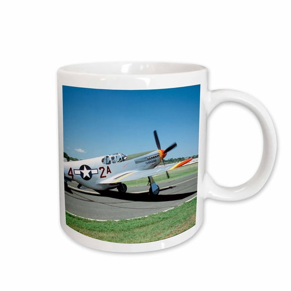 3drose, P-51c Tuskegee Airmen Red Tail War Plane - Us24 Bfr0079 - Bernard Friel, 15oz Mug