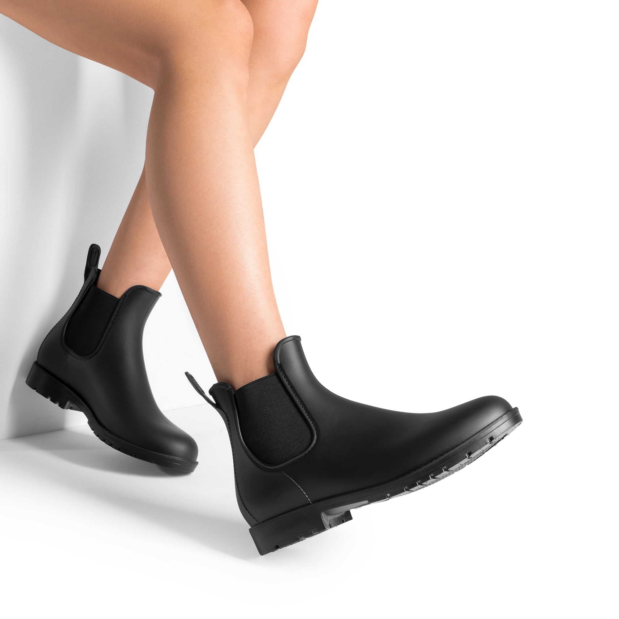 DREAM PAIRS Women's Ankle Rain Boots Chelsea Short Boots Waterproof Elastic Slip On Lightweight Comfortable Garden Outdoor Shoes