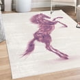 thumbnail image 1 of Horses Decorative Rug, Gallop Animal Motif Rearing up Blazing Devilish Moving Freely Theme, Quality Carpet for Bedroom Dorm and Living Room, 6 Sizes, Pale Fuchsia, by Ambesonne, 1 of 4