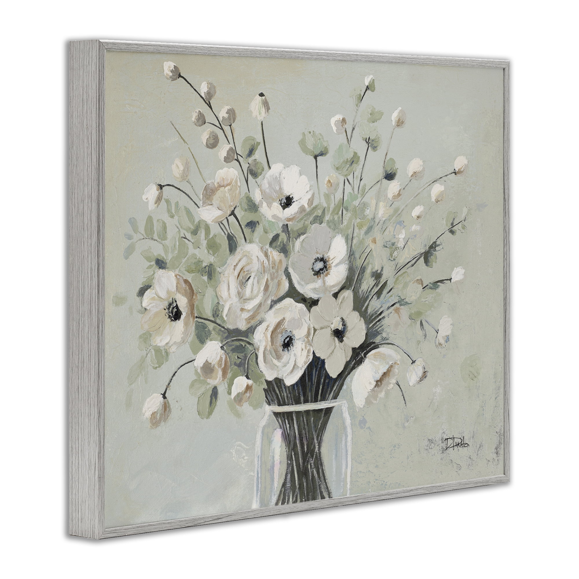 Stupell Industries Siempre Bella Bouquet Gray Framed Giclee Art, design by Patricia Pinto