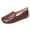 Brown, variant on CHICVOMEY Loafers for Women Round Toe Embossed Shallow Slip On Lightweight Comfortable Home Beach Casual Shoes