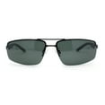 thumbnail image 2 of Polarized Antiglare Mens Rimless Rectangle Metal Rim Agent Sunglasses Gunmetal - Green, 2 of 4