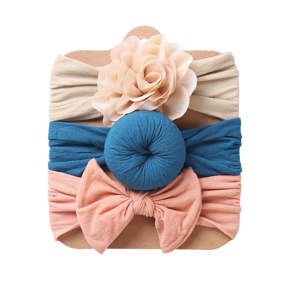 3-Pack Baby Headbands – Elastic Hair Bow Hairbands for Newborns, Infants, Toddlers & Girls, Cute Hair Accessories