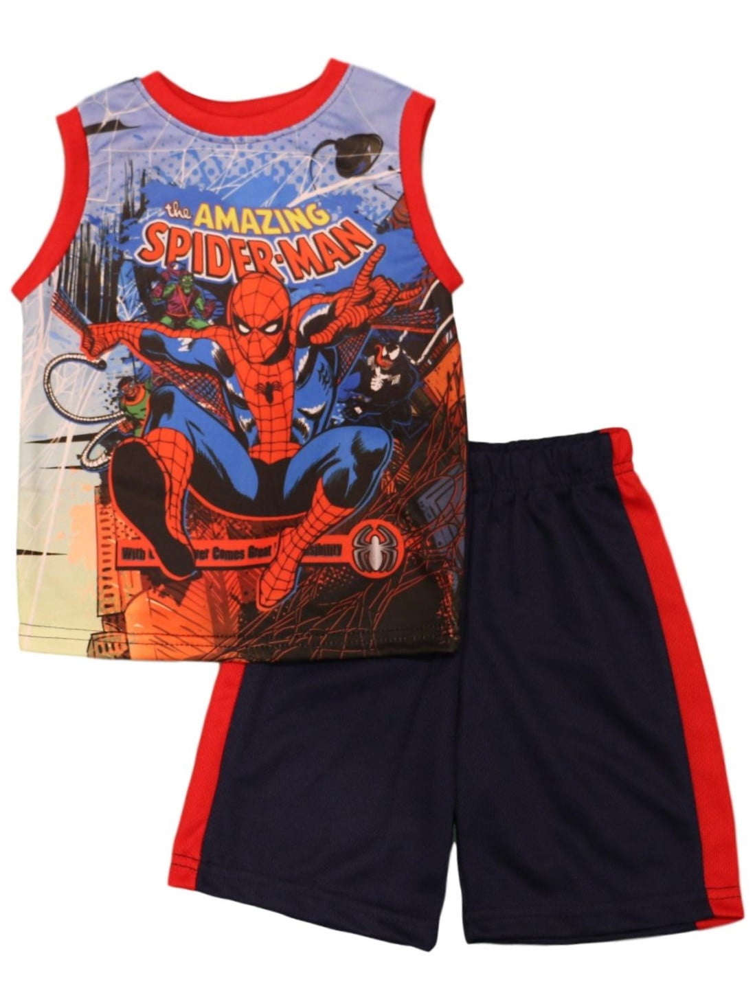 Marvel - Spiderman Toddler Boys' Sublimated Shorts Set (3T) - Walmart