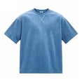 thumbnail image 3 of Landzoo Tops For Men Solid Color Short Sleeve Crew Neck Shirt Summer Comfortable Men T Shirt Size L Blue, 3 of 3