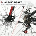 thumbnail image 6 of UBesGoo 27.5in Mountain Bike 21 Speed for Adult with Disc Brakes & Suspension, Red, Black, 6 of 7