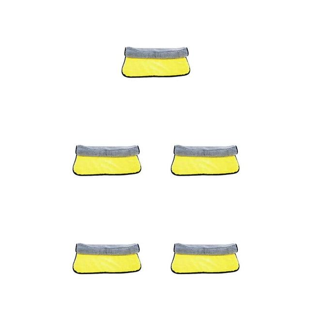 Redempat Car Drying Towel Water-Absorption Cleaning Cloth Stain Removal Auto Towels Gray Yellow 30*60cm 5Set