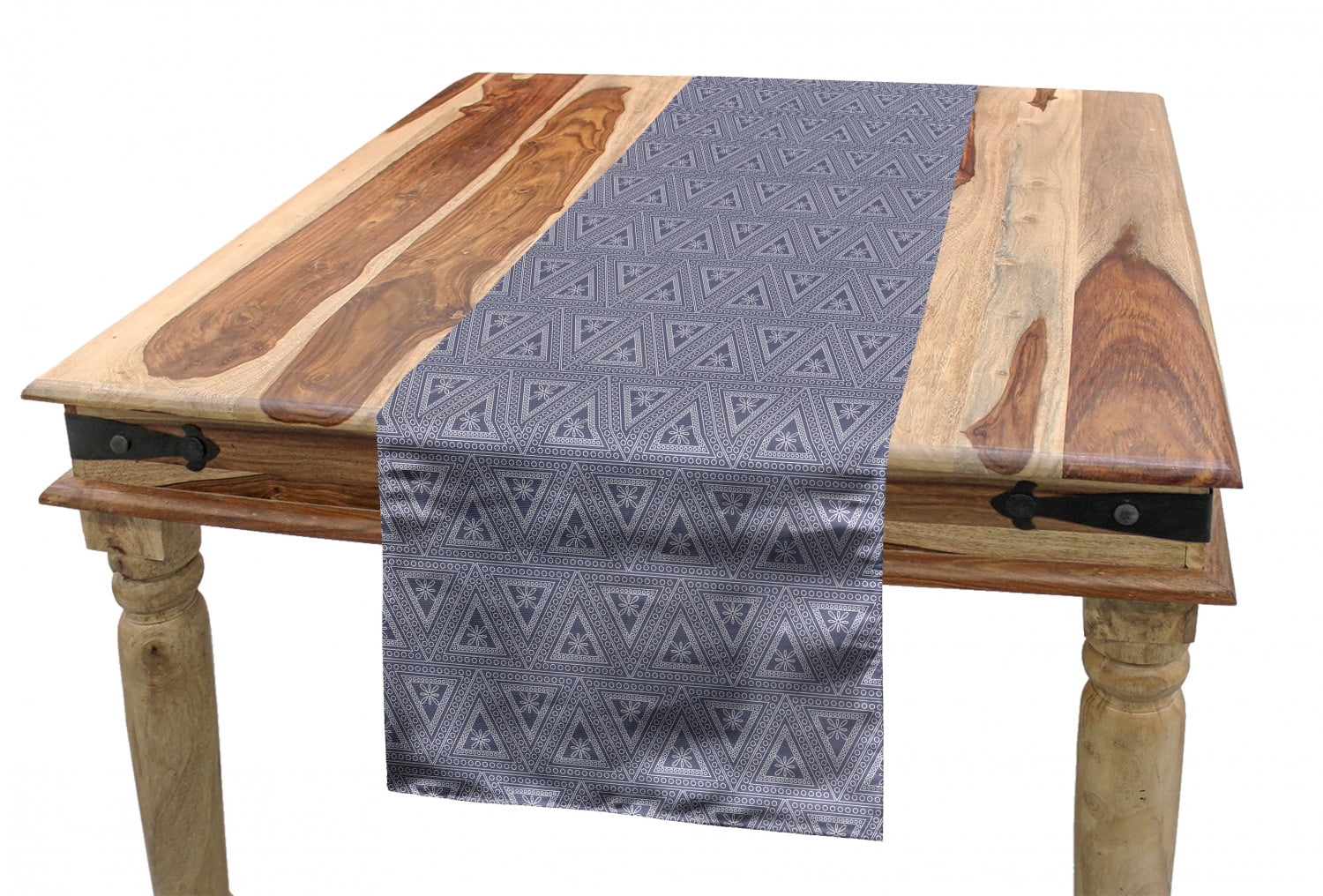 Floral Table Runner, Symmetrical Geometric Flower ...
