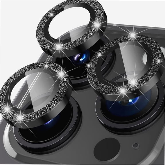 for iPhone 14 Pro 6.1 inch / 14 Pro Max 6.7 inch Camera Lens Protector, Camera Cover Tempered Glass for iPhone 14 Pro Max/for iPhone 14 Pro [Glitter Diamonds] -Bling -Black