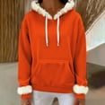 thumbnail image 2 of UTSJKR Christmas Hoodies for Men Women Fuzzy Fleece Lined Hooded Sweatshirt Thick Cozy Warm Long Sleeve Unisex Pullover Orange XL, 2 of 8