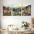 thumbnail image 6 of Framed Mountain Wildflower Wall Art Set of 3 Colorful Floral Landscape Canvas Prints with Daisy and Sunset Boho Botanical Nature Wall Decor for Living Room Bedroom Rustic Farmhouse12x16in, 6 of 7