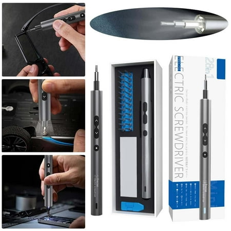 

Djadtgl Electric Screwdriver 28 IN 1 Cordless Power Precision Screwdriver Set With 24 Bits Rechargeable Portable Tool Kit With LED Lights For Phones Watch Jewelers Laptops