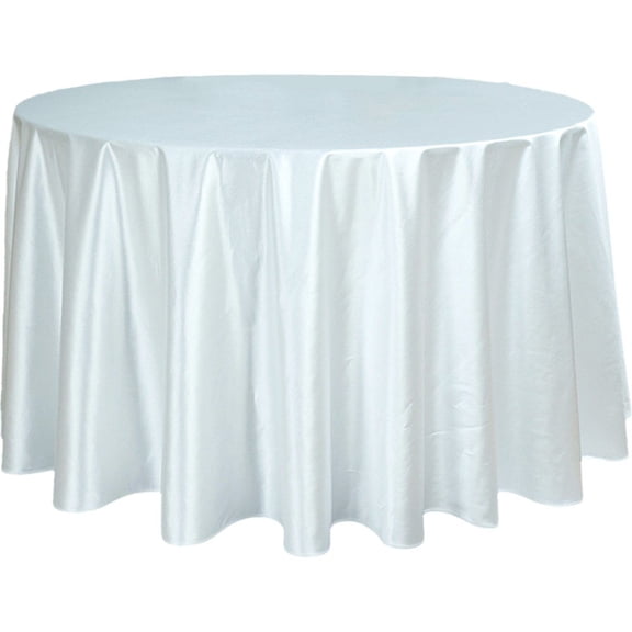 Hzzsbu Round Tribute Silk Tablecloths White Table Cover Fabric Table Cloth For Wedding Party Restaurant Banquet Decorations