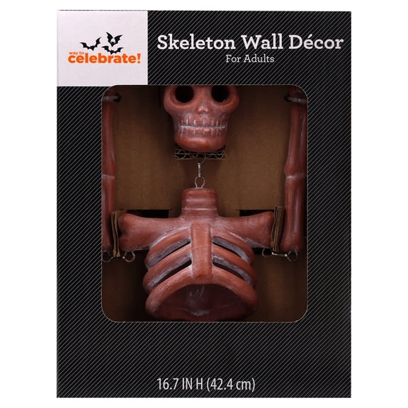 Skeleton Wall Decoration, Terracotta, 16.7", Halloween by Way To Celebrate