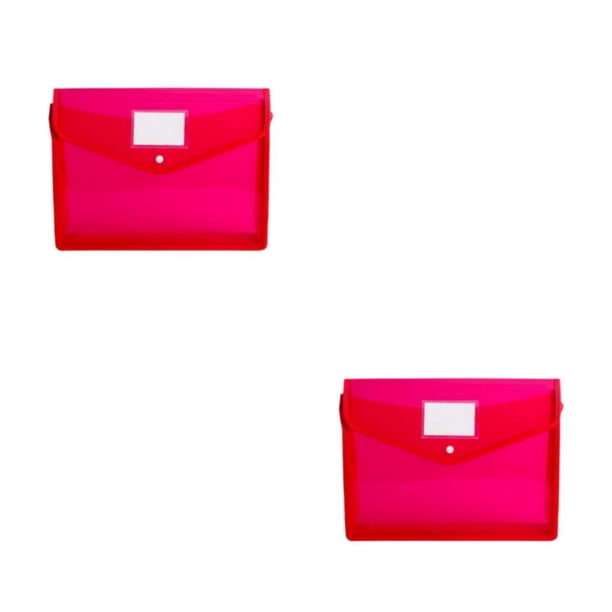 Methold Sobres de plástico de tamaño B5 Carpetas de archivos transparentes Bolsa de tutorial de papel de prueba de cierre a presión para la Rojo 2piezas
