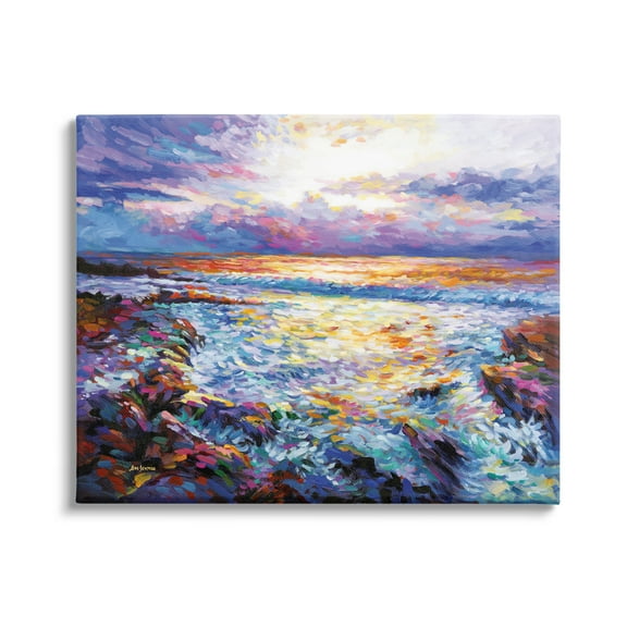 Stupell Industries Abstract Contemplation by the Sea Nature Painting Gallery Wrapped Canvas Art Print Wall Art, 20 x 16
