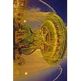 thumbnail image 2 of Maureen Love 23x32 White Modern Wood Framed Wall Art Titled - Golden Fountain I, 2 of 5