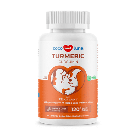 UPC: 0602217996826 | Coco and Luna Turmeric Anti-Inflammatory for Dogs – 120 Chewable Tablets
